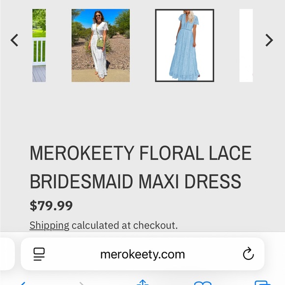 MEROKEETY FLORAL LACE BRIDESMAID MAXI DRESS Size 2XL Preloved Light Blue - Picture 8 of 8